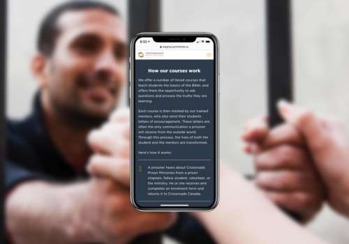 Screenshot of the About page on the Crossroads website